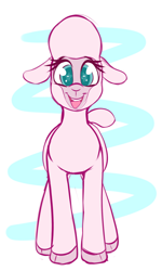 Size: 954x1590 | Tagged: safe, artist:graphene, pom lamb, lamb, sheep, them's fightin' herds, community related, cute, female, looking at you, open mouth, smiling, solo, when she smiles