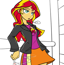 Size: 500x513 | Tagged: dead source, safe, artist:reiduran, sunset shimmer, equestria girls, cigarette, smoking, solo