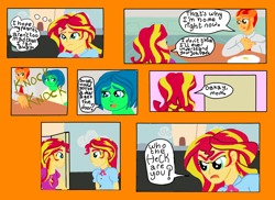 Size: 2338x1700 | Tagged: safe, artist:oneovertwo, sunset shimmer, oc, human, equestria girls, comic, parent, the return of sunset shimmer (comic)