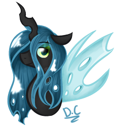 Size: 758x829 | Tagged: dead source, safe, artist:alicornpony1234, queen chrysalis, changeling, changeling queen, female, horn, solo