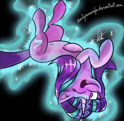 Size: 1026x1000 | Tagged: safe, artist:bow2yourwaifu, starlight glimmer, pony, unicorn, levitation, magic, magic aura, self-levitation, solo, telekinesis