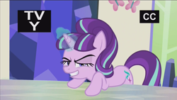 Size: 1280x720 | Tagged: safe, screencap, starlight glimmer, pony, unicorn, the cutie re-mark, derp, faic, grin, magic, s5 starlight, solo, teeth