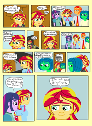 Size: 1700x2338 | Tagged: safe, artist:oneovertwo, sunset shimmer, twilight sparkle, oc, equestria girls, comic, parent, the return of sunset shimmer (comic)