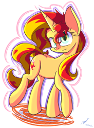 Size: 1500x2048 | Tagged: safe, artist:miroslav46, sunset shimmer, pony, unicorn, solo