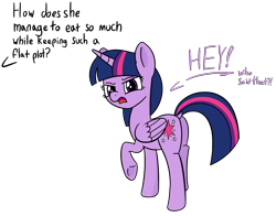 Size: 3751x2943 | Tagged: safe, artist:czu, twilight sparkle, twilight sparkle (alicorn), alicorn, pony, angry, butt, dialogue, dock, exclamation point, female, interrobang, mare, open mouth, plot, question, question mark, raised hoof, simple background, transparent background, twilight is not amused, unamused