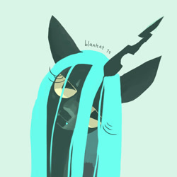 Size: 1000x1000 | Tagged: dead source, safe, artist:blanket-vu, queen chrysalis, changeling, changeling queen, looking at you, solo