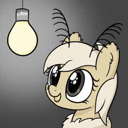 Size: 4000x4000 | Tagged: safe, artist:czu, oc, oc only, moth, mothpony, original species, gradient background, lamp, light bulb, lämp, solo