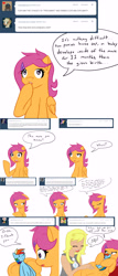 Size: 2400x5600 | Tagged: safe, artist:jake heritagu, derpibooru import, rainbow dash, scootaloo, human, pony, absurd resolution, ask pregnant scootaloo, comic, crying, human derpy, plushie, pregnant, pregnant scootaloo