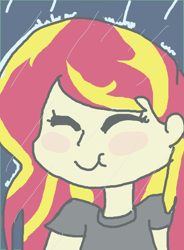 Size: 754x1024 | Tagged: safe, artist:spiralslipstream, sunset shimmer, equestria girls, rain, solo