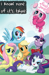 Size: 911x1400 | Tagged: safe, artist:redrovershideaway, derpibooru import, edit, idw, applejack, fluttershy, pinkie pie, rainbow dash, rarity, spike, twilight sparkle, dragon, earth pony, pegasus, pony, unicorn, friendship is still magic, heartwarming, mane six, text