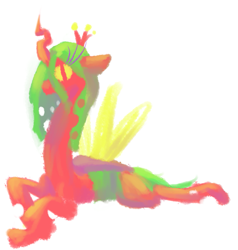 Size: 805x845 | Tagged: safe, artist:nobody, queen chrysalis, changeling, changeling queen, female, horn, solo