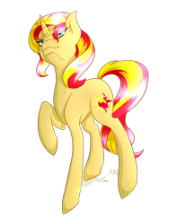 Size: 1201x1525 | Tagged: safe, artist:astrequin, sunset shimmer, pony, unicorn, solo