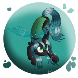 Size: 1400x1400 | Tagged: safe, artist:spirit-dude, queen chrysalis, changeling, changeling queen, cute, cutealis, female, solo