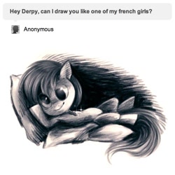 Size: 500x500 | Tagged: safe, derpy hooves, pegasus, pony, ask, ask derpy, draw me like one of your french girls, female, mare, titanic