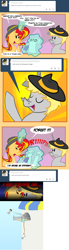 Size: 800x2879 | Tagged: safe, artist:miroslav46, sunset shimmer, oc, pony, hat, hogtied, magic, rope, sunset shimmer hates you, suspended