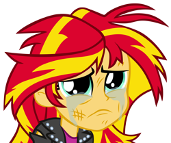 Size: 4180x3488 | Tagged: safe, artist:pinkiespartygirl, sunset shimmer, equestria girls, crying, simple background, solo, sunsad shimmer, transparent background, vector