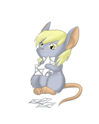 Size: 800x1000 | Tagged: safe, artist:lisaorise, derpy hooves, mouse, derpy mouse, letter, mousified, species swap