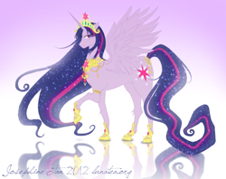 Size: 1134x900 | Tagged: safe, artist:laudine, derpibooru import, twilight sparkle, twilight sparkle (alicorn), alicorn, pony, ethereal mane, fanfic, female, mare, older twilight, race swap, starry mane, ultimate twilight