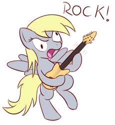 Size: 920x1000 | Tagged: safe, artist:whatsapokemon, derpy hooves, pegasus, pony, female, guitar, mare, solo