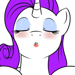 Size: 1000x1000 | Tagged: safe, rarity, pony, unicorn, blushing, eyes closed, kissing, pov