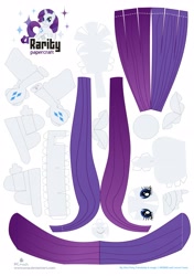 Size: 2471x3516 | Tagged: safe, artist:kna, rarity, pony, unicorn, high res, papercraft, template