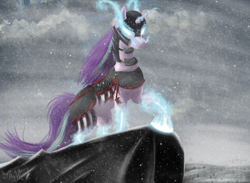 Size: 3000x2200 | Tagged: safe, artist:majormuffin, starlight glimmer, pony, unicorn, armor, glowing eyes, solo