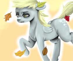 Size: 731x613 | Tagged: safe, artist:colorlesscupcake, derpy hooves, pegasus, pony, female, leaves, mare, solo