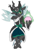 Size: 700x1005 | Tagged: safe, artist:brownie-bytes, queen chrysalis, anthro, changeling, changeling queen, clothes, crossover, final fantasy, solo