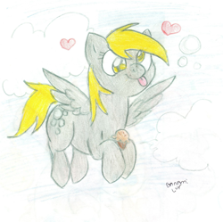 Size: 1764x1756 | Tagged: safe, artist:banami-luv, derpy hooves, pegasus, pony, female, mare, solo, traditional art