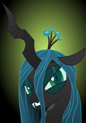 Size: 921x1311 | Tagged: safe, artist:eddie-shadows, queen chrysalis, changeling, changeling queen, bust, solo, vector