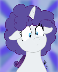 Size: 800x1000 | Tagged: safe, artist:the_gneech, rarity, pony, unicorn, afro, alternate hairstyle, frority, solo