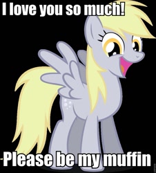 Size: 849x941 | Tagged: safe, artist:derpyhoovesfan, derpy hooves, pegasus, pony, female, happy, image macro, mare, meme, valentine's day