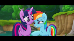 Size: 1280x720 | Tagged: safe, derpibooru import, screencap, rainbow dash, twilight sparkle, twilight sparkle (alicorn), alicorn, pegasus, pony, my little pony: the movie, official