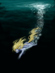 Size: 900x1200 | Tagged: safe, artist:trish-the-stalker, derpy hooves, pegasus, pony, female, mare, solo, underwater