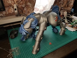 Size: 2560x1920 | Tagged: safe, artist:sweetie bot project, artist:underpable, artist:v747, derpibooru import, applejack, pony, robot, robot pony, collaboration, sweetie bot project, 3d print, 3d printed, applebot, irl, photo