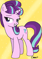 Size: 651x917 | Tagged: safe, artist:paintbrushswirls, starlight glimmer, pony, unicorn, bedroom eyes, solo, trace