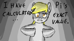 Size: 640x360 | Tagged: artist needed, safe, derpy hooves, pegasus, pony, female, mare, math, pi, touhou