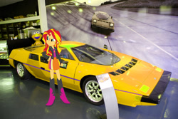 Size: 1024x685 | Tagged: safe, sunset shimmer, equestria girls, car, dome zero, solo