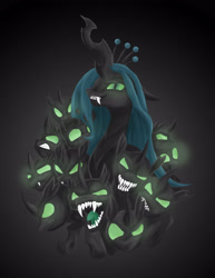 Size: 3442x4460 | Tagged: safe, artist:dracowolf0-0, artist:kraden, queen chrysalis, changeling, changeling queen, female, horn