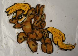 Size: 393x281 | Tagged: safe, artist:bawesome-bacon, derpy hooves, pegasus, pony, edible, female, mare, muffin