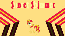 Size: 1920x1080 | Tagged: safe, artist:djthunderbolt, artist:theshadowstone, sunset shimmer, pony, unicorn, minimalist, solo, vector, wallpaper