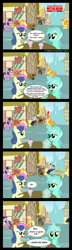 Size: 2437x8431 | Tagged: safe, artist:hatbulbproductions, derpibooru import, applejack, bon bon, carrot top, derpy hooves, golden harvest, lyra heartstrings, sweetie drops, twilight sparkle, earth pony, pegasus, pony, appelox, bits, box, comic, female, konami, mare, metal gear