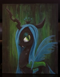 Size: 1280x1635 | Tagged: safe, artist:horseez, queen chrysalis, changeling, changeling queen, acrylic painting, painting, solo, traditional art