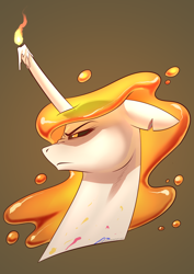 Size: 2480x3508 | Tagged: safe, artist:underpable, derpibooru import, daybreaker, candy pony, food pony, original species, pony, angry, candle, female, food, honey, jawbreaker, mare, name pun, ponified, pun, solo, visual pun