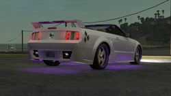 Size: 1280x720 | Tagged: safe, rarity, automobile, barely pony related, beach, car, ford, midnight club, midnight club:la, mustang, neon, nevada, ponycar, road, video game