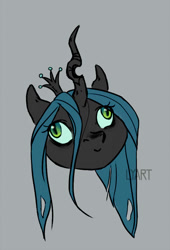 Size: 600x880 | Tagged: safe, artist:lya, queen chrysalis, changeling, changeling queen, pony, colored, derp, it's fine, reaction image, solo