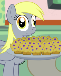 Size: 600x750 | Tagged: safe, artist:julianwilbury, derpy hooves, pegasus, pony, cupcake dog, female, mare