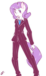 Size: 900x1500 | Tagged: safe, artist:cold-blooded-twilight, rarity, anthro, clothes, solo, suit