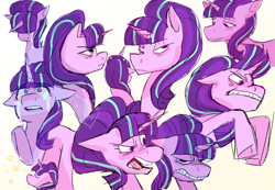 Size: 1280x886 | Tagged: safe, artist:stevetwisp, starlight glimmer, pony, unicorn, angry, crying, expressions, faic, frown, sad, sad face, sadlight glimmer, smug, solo, starlight cluster