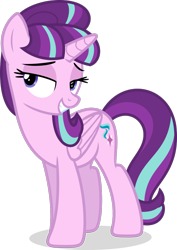 Size: 752x1063 | Tagged: safe, artist:wolfangelmoon, starlight glimmer, alicorn, pony, alicornified, bedroom eyes, race swap, s5 starlight, simple background, solo, starlicorn, this will end in communism, transparent background, vector, xk-class end-of-the-world scenario